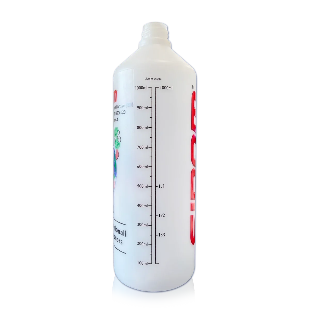 FLACONE 1000 ML TRASPARENTE GRADUATO SIPOM Filetto 15 mm